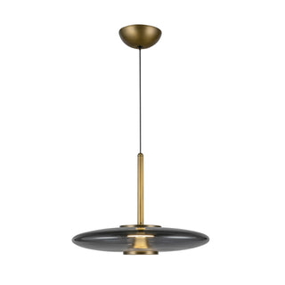 Buy vintage-brass-smoked-glass Kyoto Pendant by Kuzco Lighting