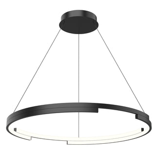 Buy black-with-frosted-acrylic-diffuser-glass-and-white-shade Anello Minor Pendant by Kuzco Lighting