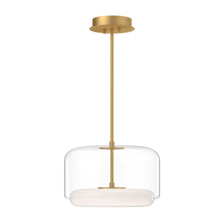Buy clear-brushed-gold-with-frosted-glass-glass-and-clear-shade Enkel Pendant by Kuzco Lighting