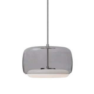 Buy smoked-brushed-nickel-with-frosted-glass-glass-and-smoke-shade Enkel Pendant by Kuzco Lighting