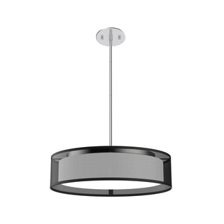 Buy black-organza-with-white-acrylic-diffuser-glass-and-black-shade Dalton Pendant by Kuzco Lighting