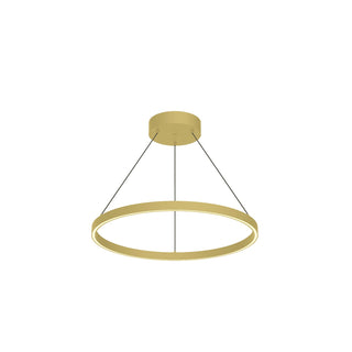 Buy brushed-gold-with-frosted-silicone-diffuser-glass-and-white-shade Cerchio Pendant by Kuzco Lighting