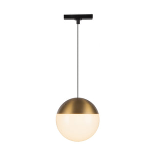 Buy brushed-gold-with-frosted-acrylic-glass-and-white-shade Monae Pendant by Kuzco Lighting