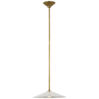 Buy hand-rubbed-antique-brass-with-white-glass-glass-and-white-shade Ponce Outdoor (Damp) Pendant by Visual Comfort Signature