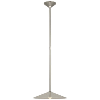 Buy polished-nickel-with-polished-nickel-glass-and-silver-gray-shade Ponce Outdoor (Damp) Pendant by Visual Comfort Signature