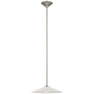 Buy polished-nickel-with-white-glass-glass-and-white-shade Ponce Outdoor (Damp) Pendant by Visual Comfort Signature