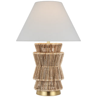 Visual Comfort Signature - CHA 8015NAB/AB-L - LED Table Lamp - Antigua - Natural Abaca and Antique-Burnished Brass from Lighting & Bulbs Unlimited in Charlotte, NC