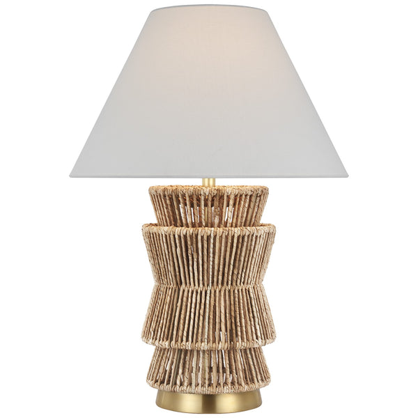 Visual Comfort Signature - CHA 8015NAB/AB-L - LED Table Lamp - Antigua - Natural Abaca and Antique-Burnished Brass from Lighting & Bulbs Unlimited in Charlotte, NC