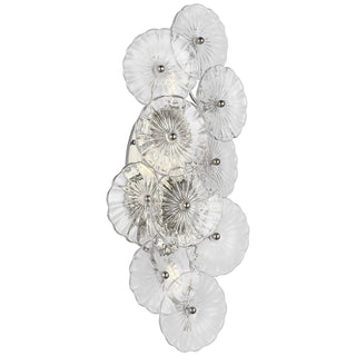 Buy polished-nickel-with-clear-glass-glass-and-clear-textured-shade Gianna Outdoor (Damp) Sconce by Visual Comfort Signature