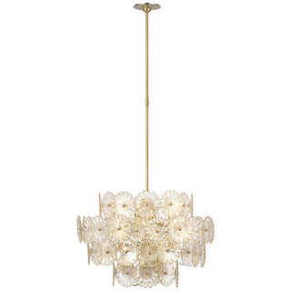 Buy hand-rubbed-antique-brass-with-gold-fleck-glass-glass-and-brass-gold-shade Gianna Outdoor (Damp) Chandelier by Visual Comfort Signature