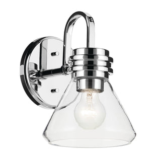 Buy chrome-with-clear-glass-and-clear-shade Farum Outdoor (Damp) Sconce by Kichler