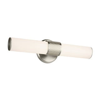 Buy brushed-nickel-with-white-glass-and-white-shade Sashi Vanity by Kichler