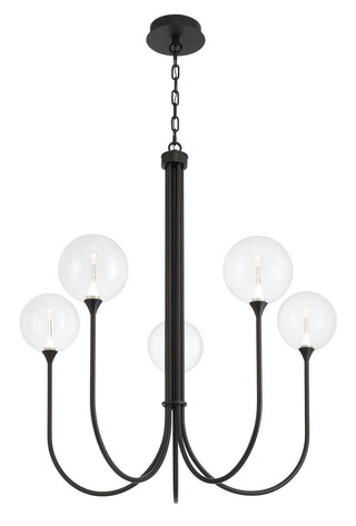 Buy black-with-clear-glass-glass-and-clear-shade Iissa Chandelier by Eurofase