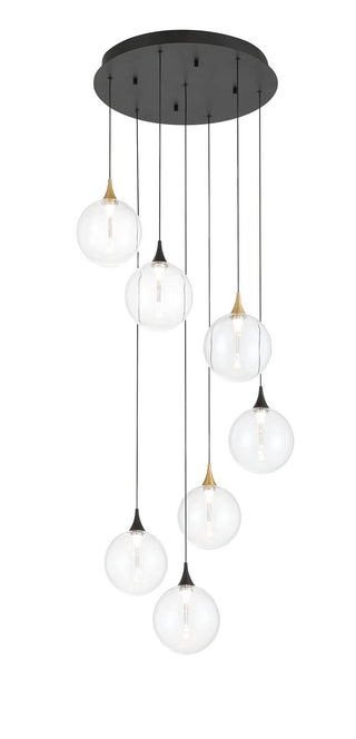 Buy gold-black-with-clear-glass-glass-and-clear-shade Chandelier by Eurofase