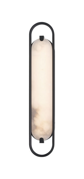 Buy black-with-alabaster-glass-and-woven-natural-shade Noga Vanity by Eurofase