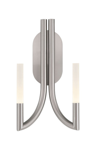 Buy nickel-with-frosted-acrylic-glass-and-white-shade Olette Sconce by Eurofase