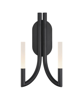 Buy black-with-frosted-acrylic-glass-and-white-shade Sconce by Eurofase