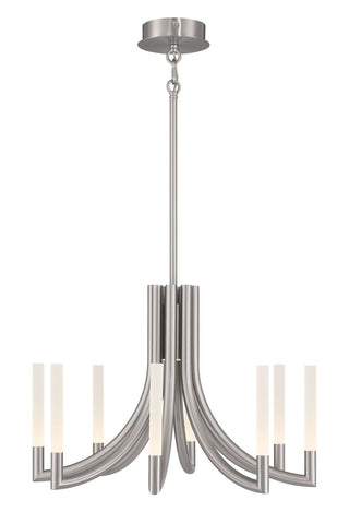 Buy nickel-with-frosted-acrylic-glass-and-white-shade Olette Chandelier by Eurofase