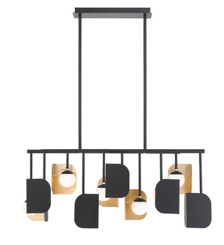 Buy gold-black-with-white-glass-glass-and-white-shade Chandelier by Eurofase