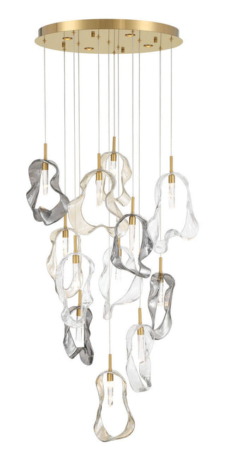 Buy gold-with-mixed-glass-glass Chandelier by Eurofase