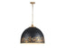 Vintage Gold with Weathered Black Iron Glass and Black Shade