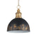 Vintage Gold with Weathered Black Iron Glass and Black Shade