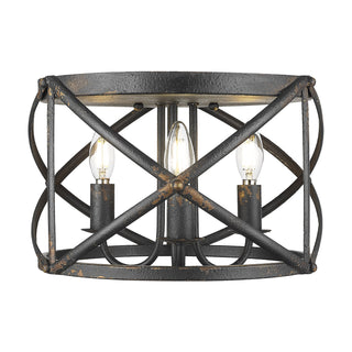 Buy antique-black-iron Alcott Flush Mount Ceiling Light by Golden