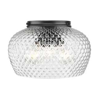 Buy matte-black-with-clear-glass-glass-and-clear-textured-shade Adeline Flush Mount Ceiling Light by Golden