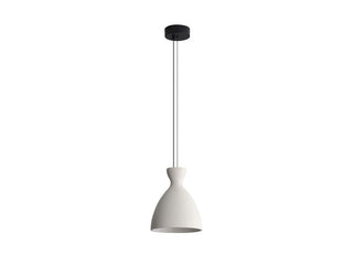 Buy matte-black-with-white-sandstone-cement-glass-and-white-shade Aethera Pendant by Golden