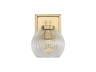 Buy brushed-champagne-brass-with-clear-ribbed-glass-glass-and-clear-textured-shade Elliott Vanity by Golden