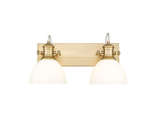 Buy brushed-champagne-brass-with-opal-glass-glass-and-white-shade Hines Vanity by Golden