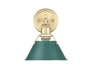 Buy brushed-champagne-brass-with-pine-green-glass-and-green-shade Orwell Vanity by Golden