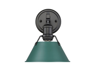 Buy matte-black-with-pine-green-glass-and-green-shade Orwell Vanity by Golden