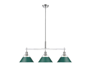 Buy chrome-with-pine-green-glass-and-green-shade Orwell Pendant by Golden