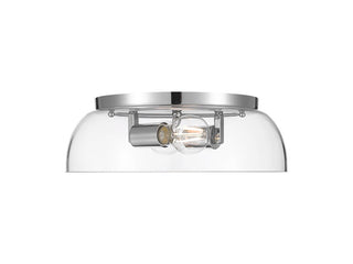 Buy chrome-with-clear-glass-glass-and-clear-shade Duncan Flush Mount Light by Golden