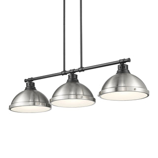 Buy matte-black-with-pewter-glass-and-silver-gray-shade Duncan Pendant by Golden