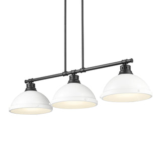 Buy matte-black-with-matte-white-glass-and-white-shade Duncan Pendant by Golden