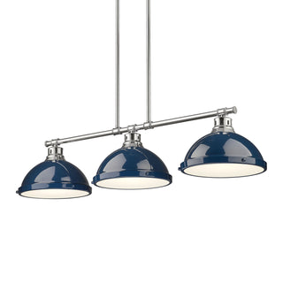 Buy chrome-with-navy-blue-glass Duncan Pendant by Golden
