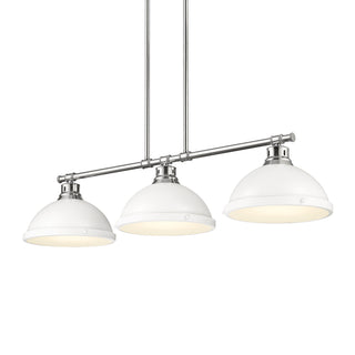 Buy chrome-with-matte-white-glass-and-white-shade Duncan Pendant by Golden
