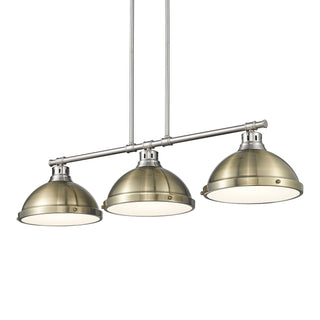 Buy pewter-with-aged-brass-glass-and-brass-gold-shade Duncan Pendant by Golden