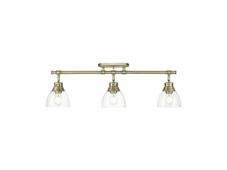 Buy aged-brass-with-clear-glass-glass-and-clear-shade Duncan Directional Semi-Flush Mount Light by Golden