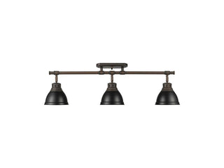 Buy rubbed-bronze-with-matte-black-glass-and-black-shade Duncan Directional Semi-Flush Mount Light by Golden