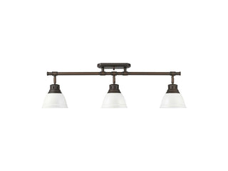 Buy rubbed-bronze-with-matte-white-glass-and-white-shade Duncan Directional Semi-Flush Mount Light by Golden