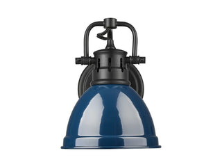 Buy matte-black-with-navy-blue-glass-and-blue-shade Duncan Vanity by Golden