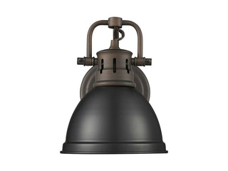 Buy rubbed-bronze-with-matte-black-glass-and-black-shade Duncan Vanity by Golden