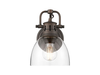 Buy rubbed-bronze-with-clear-glass-glass-and-clear-shade Duncan Vanity by Golden