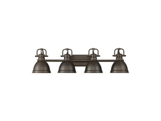 Buy rubbed-bronze-with-rubbed-bronze-glass-and-amber-brown-shade Duncan Vanity by Golden