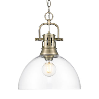 Buy aged-brass-with-clear-glass-glass-and-clear-shade Duncan Pendant by Golden
