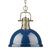 Aged Brass with Navy Blue Glass and Blue Shade