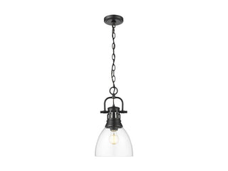 Buy matte-black-with-clear-glass-glass-and-clear-shade Duncan Pendant by Golden
